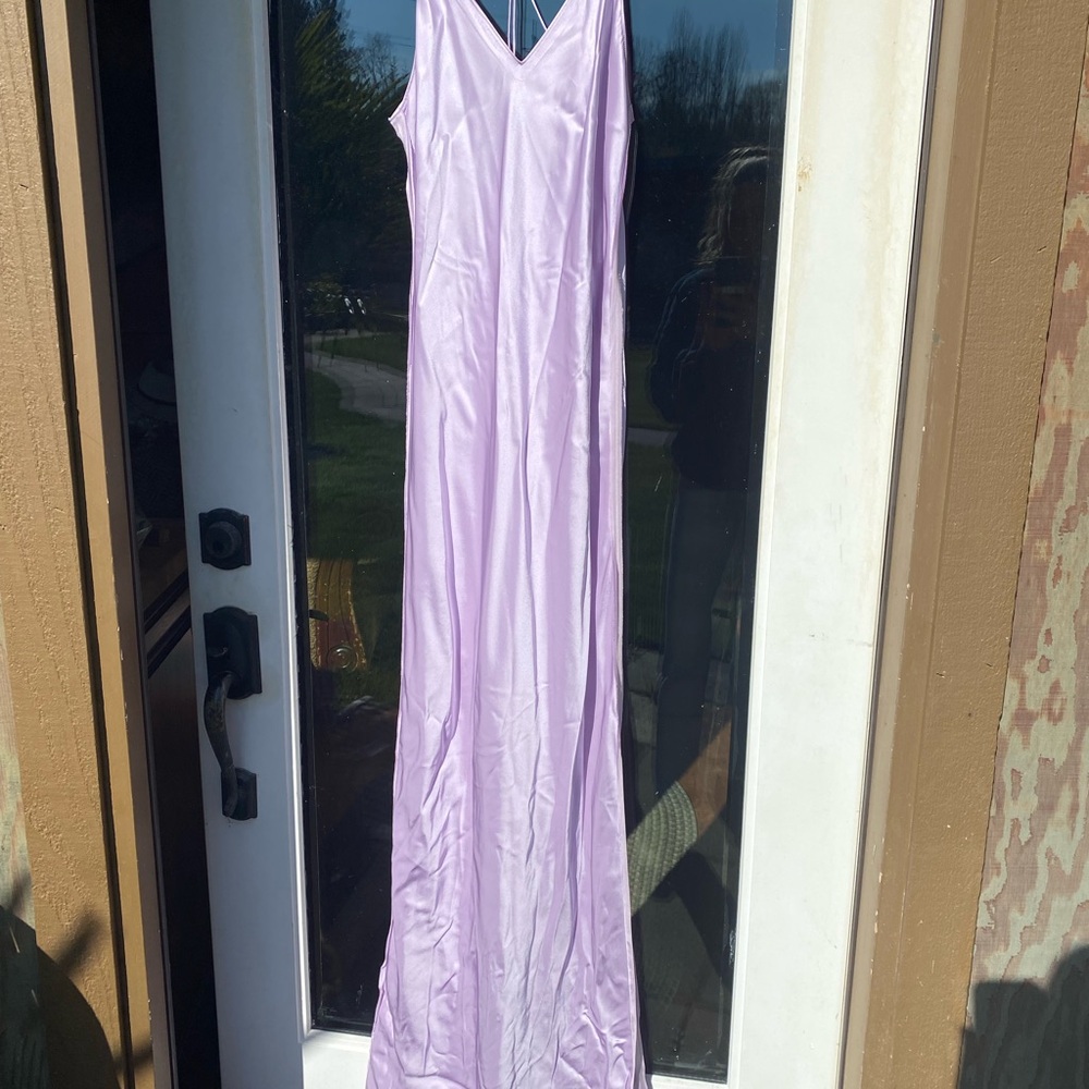 Helmut Lang Lavender Satin Maxi Dress - Picture 5 of 8